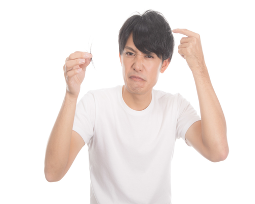 抜け毛男性